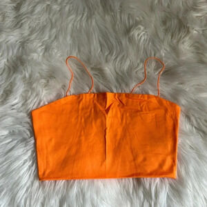 Orange Cropped Tank Size Small